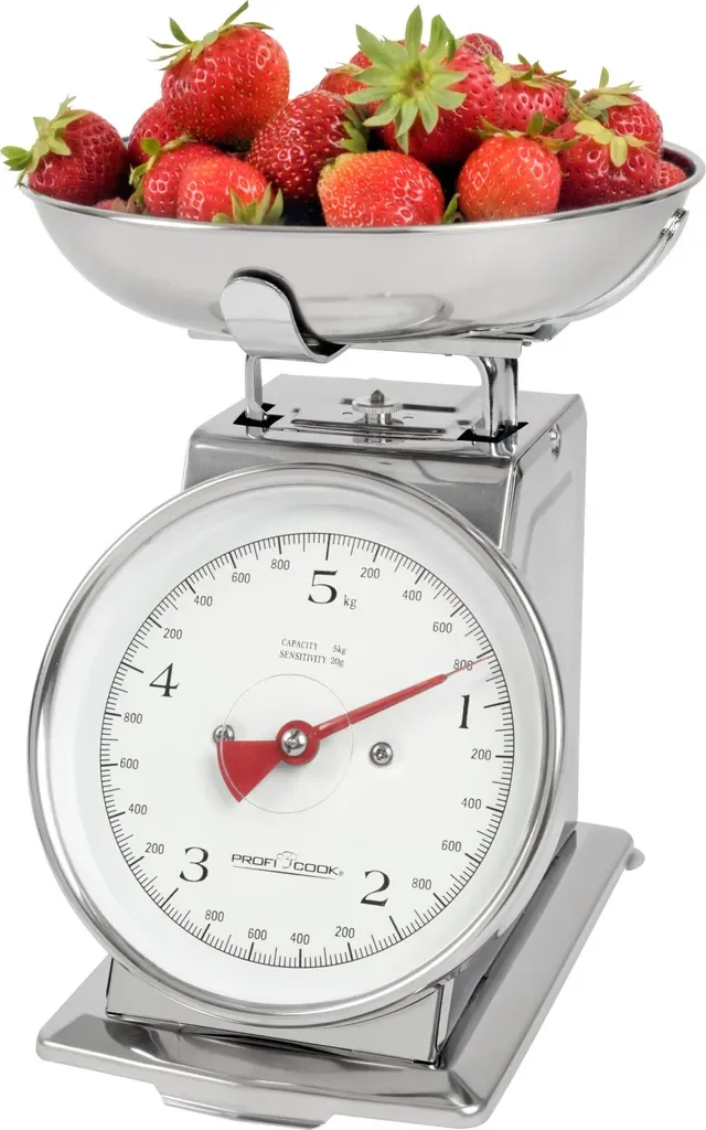 ProfiCook Retro Küchenwaage analog 5 kg mit Tara Edelstahlschüssel