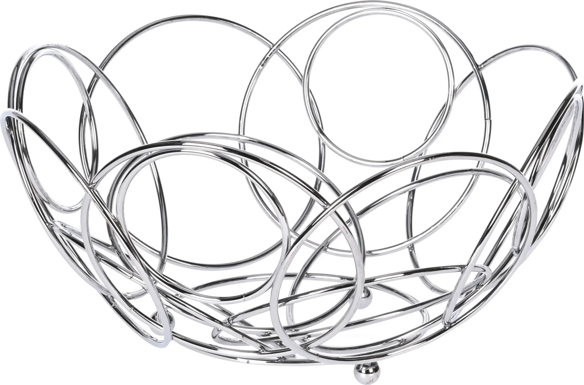 EH Excellent Houseware – Obstschale aus verchromtem Stahl, Silber, 26,5 × 13 cm