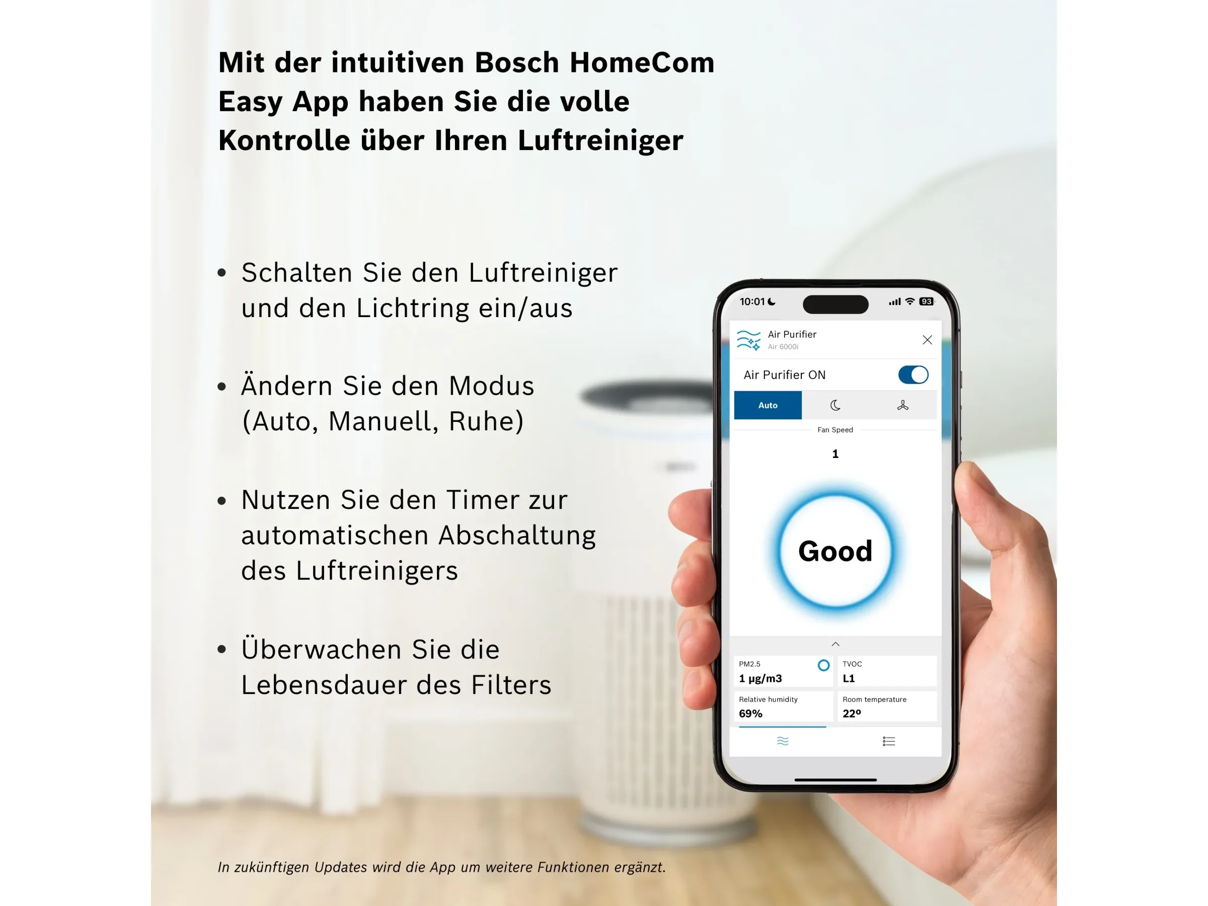 Bosch Air 6000i Luftreiniger internetfähig bis 125 m2 weiß