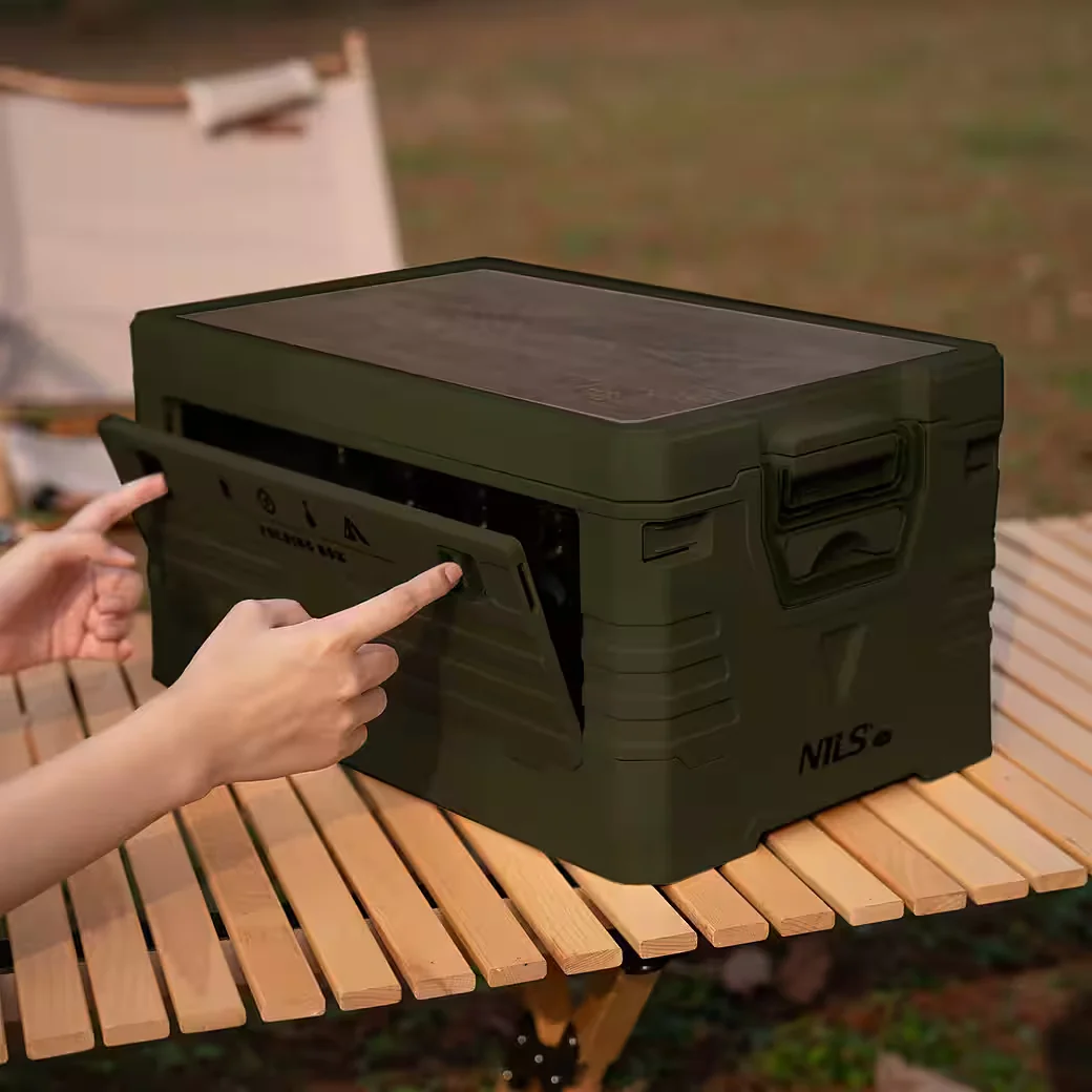 NILS CAMP 2in1 Klappbox Campingbox 32L mit Brett Outdoor