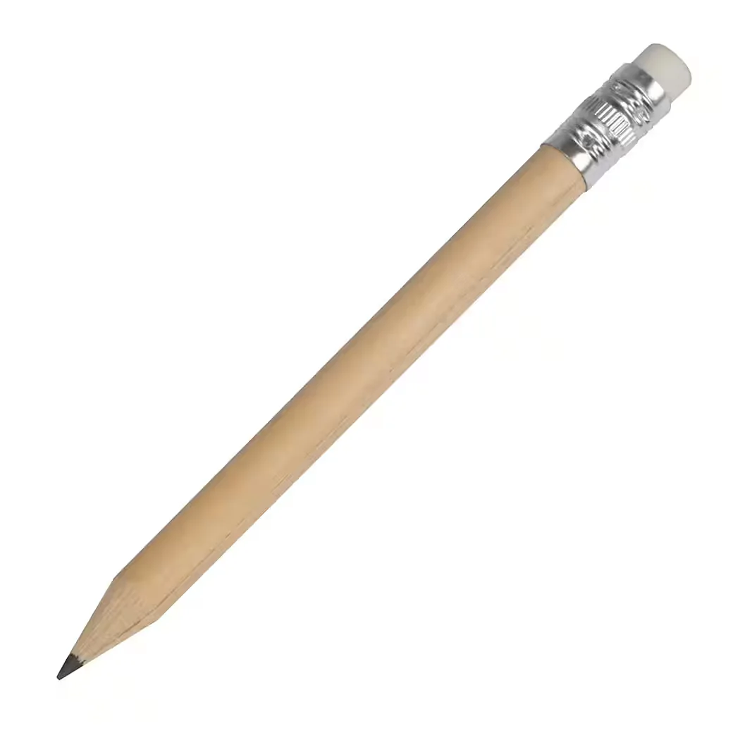 EASY GIFTS 100 Mini-Bleistifte HB mit Radierer unlackiert