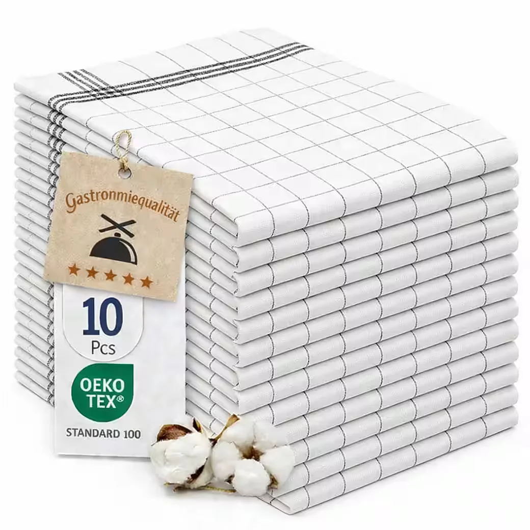 ALARA HOME Geschirrtücher 10er Set 50x70 cm reine Baumwolle Schwarz