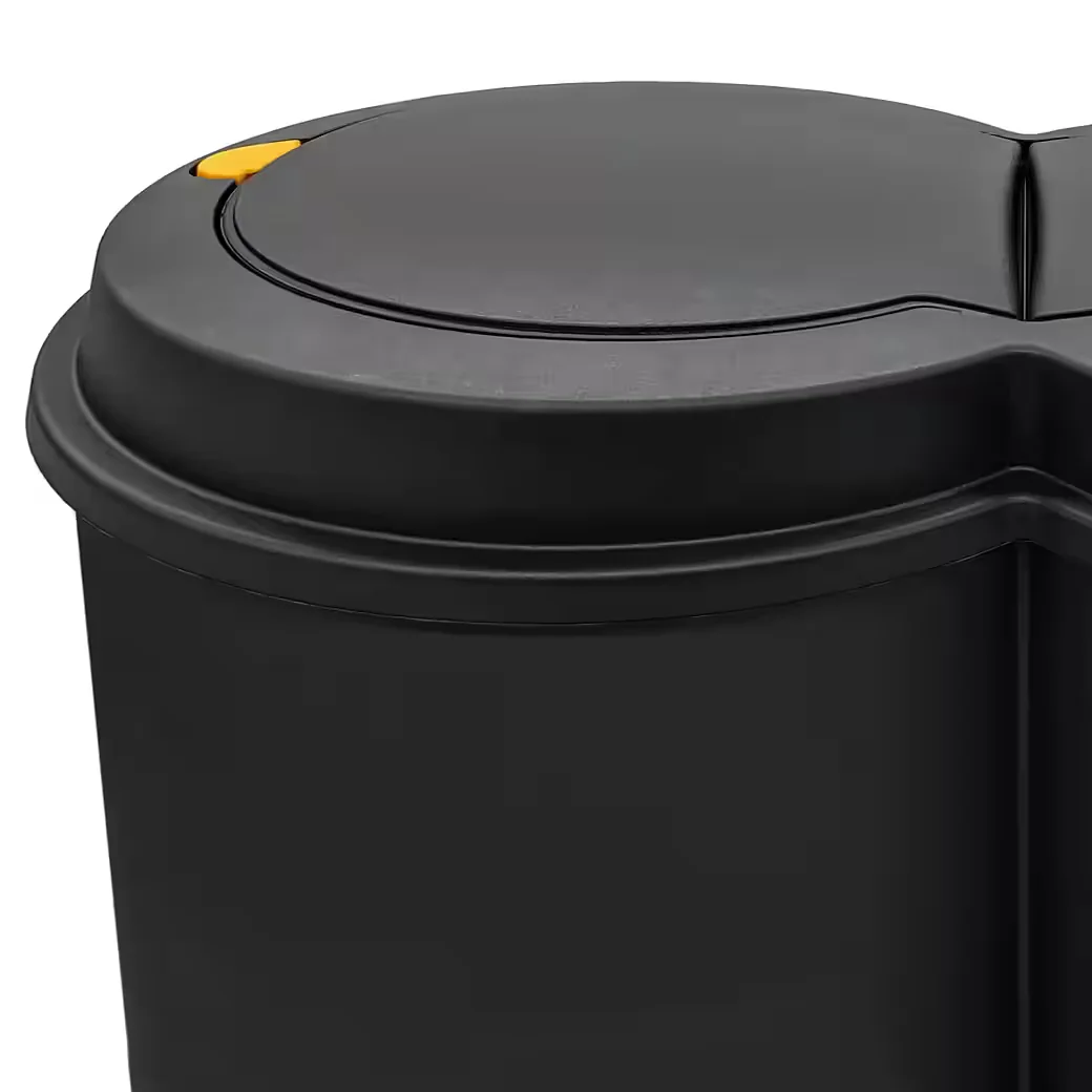 Spetebo Mülleimer 2x25 L Duo Abfalltrenner Deckel mit Druckknopf