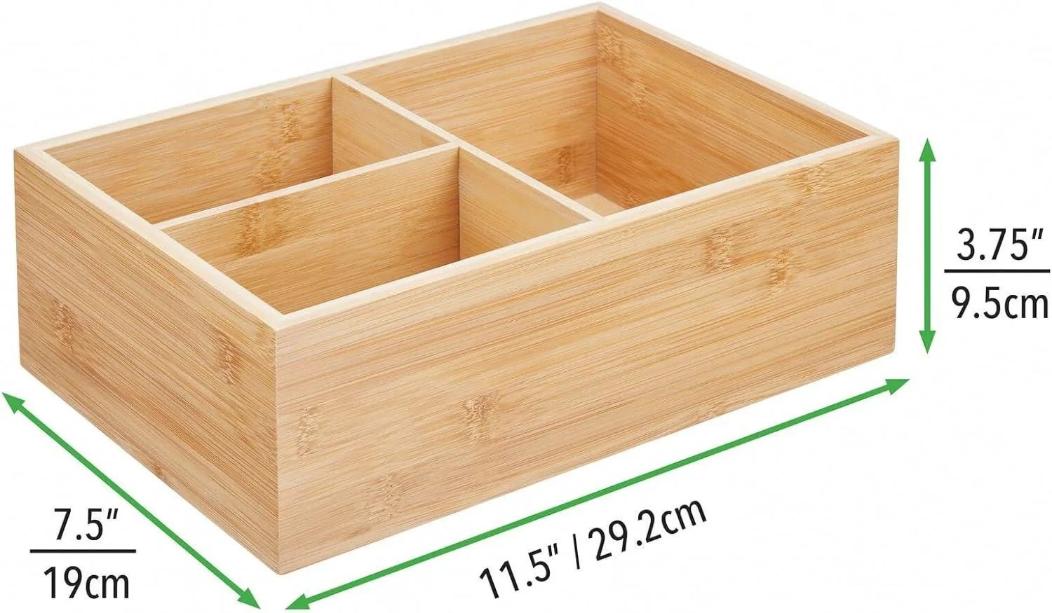 MDESIGN Deckelhalter Aufbewahrungskorb 3 Fächer Küche Bambus