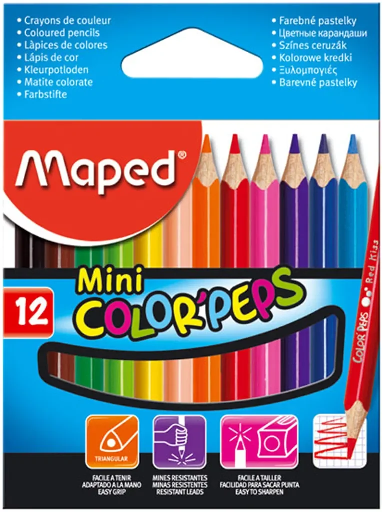 Maped Color'Peps Mini Dreikant Buntstifte 12er Kartonetui
