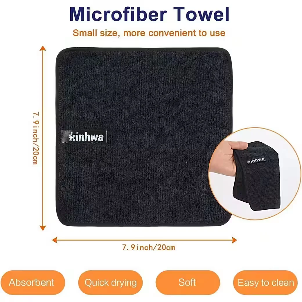 LUXUSKOLLEKTION Mikrofasertücher schwarz 20x20 cm 6er Set Putzlappen