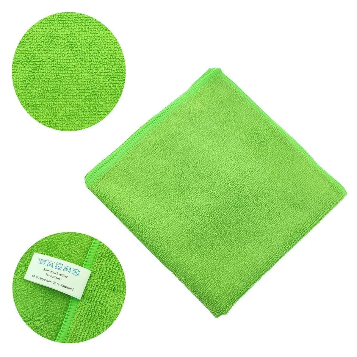 VARIVENDO Mikrofasertücher grün 40x40 cm 10er Pack