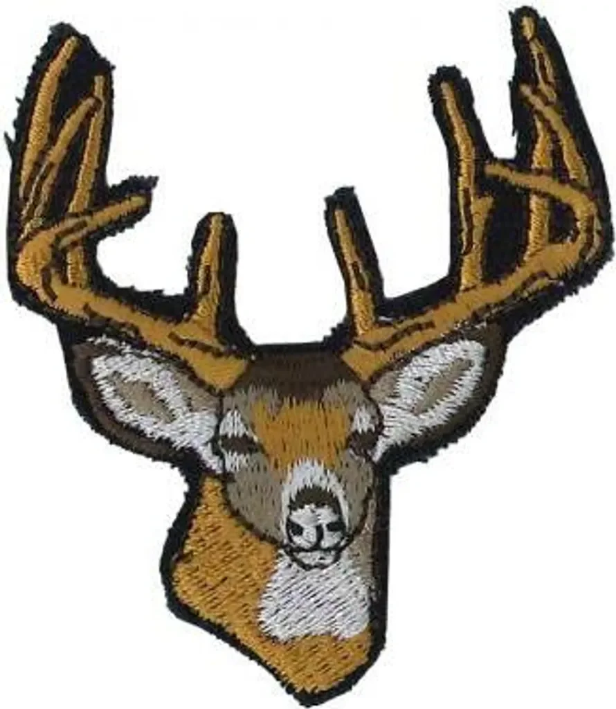Fan-O-Menal Aufnäher Hirsch mit Geweih Rotwild ca. 6 x 6,5 cm 05440