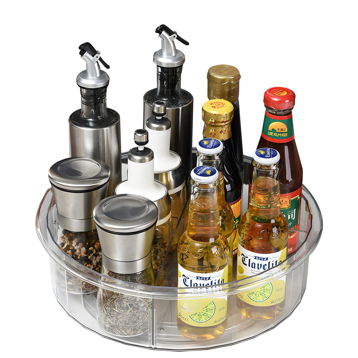 OSTWOLKE Gewürzregal Drehteller 360° drehbar für Kühlschrank 30 cm