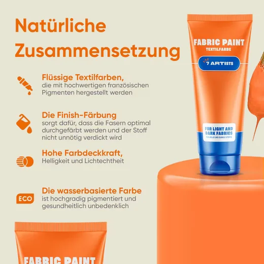 7 ARTISTS Textilfarbe 60 ml - deckend für helle und dunkle Stoffe